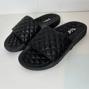 APL Athletic Propulsion Labs Quilted Slides Black Women's Size 5 Comfort Sandals